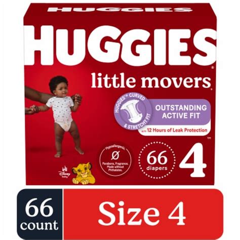 Huggies Little Movers Baby Diapers Size 4 22 37 Lbs 66 Ct Frys