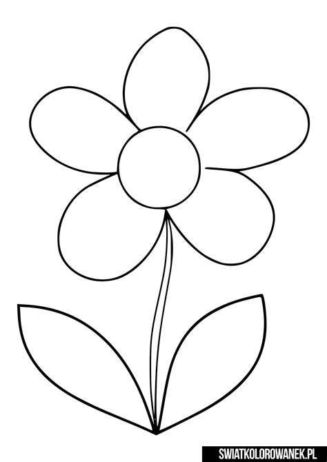 Łatwa kolorowanka kwiatek dla dzieci Darmowe kolorowanki do druku