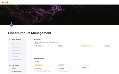 Linear Product Management Notion Template