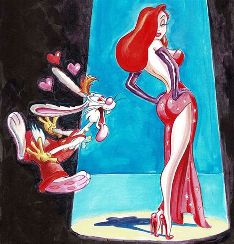 Jessica Rabbit And Roger Rabbit Original Painting Tony Fernandez W