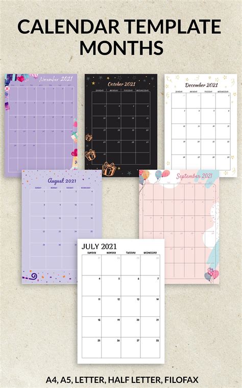 Printable Calendar Monthly 2022 2023 Month On Two Page Etsy Monthly