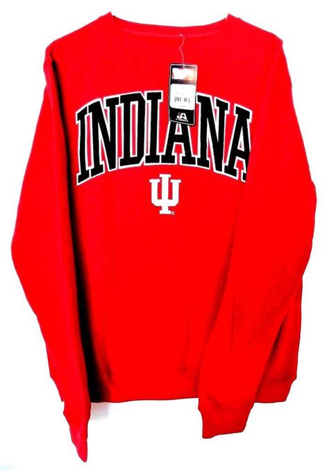 J America Mens Size Medium M Indiana University Iu Red Sweatshirt Nwt
