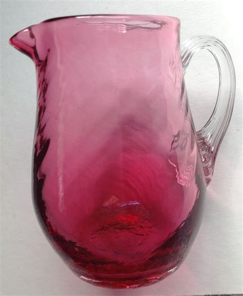 2 Cranberry Glass Pitchers Ebay