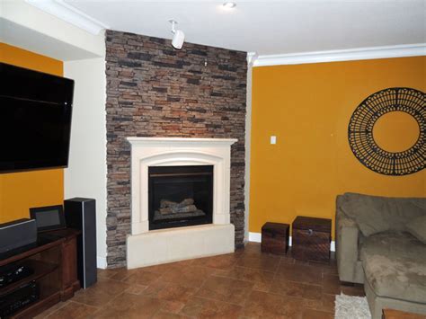 Fireplace Surrounds Of Faux Brick And Stone Contemporary