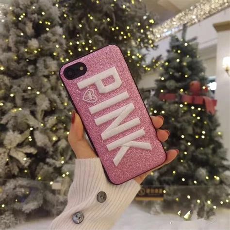 Pink Glitter Iphone Case Crochet Phone Cases Personalized Cell Phone