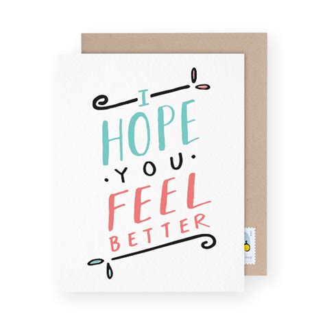 Feel Better Postable Feel Better Cute Cards Feelings