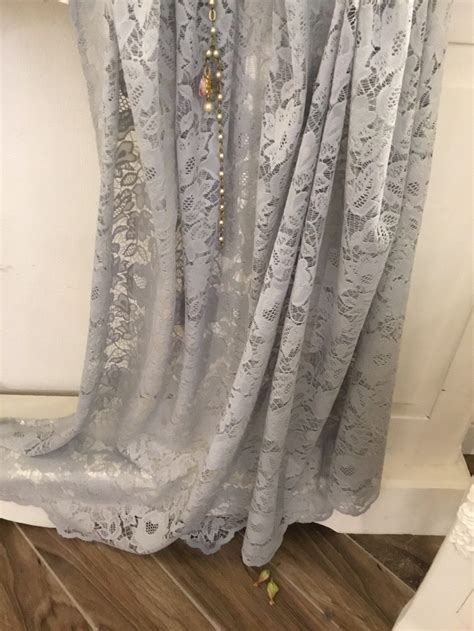 Lightbluegrey Lace Curtain