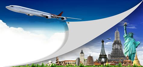 Creative City Building Airplane Travel Poster Background