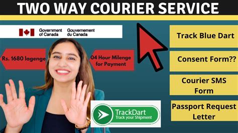 Vfs Two Way Courier Service Blue Dart Fees Consent Form Ircc Youtube