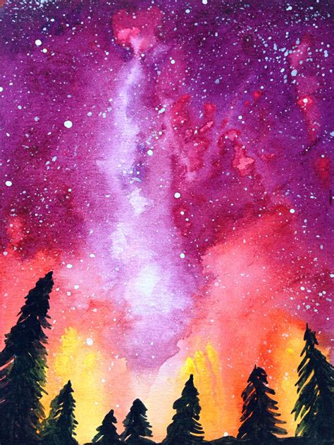 Starsgalaxyseriesin Watercolour Watercolor Galaxy Watercolor Art