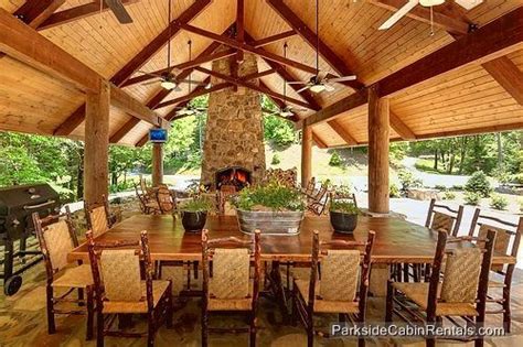 Private hot tubs, pool tables, fireplaces, jacuzzi tubs, outdoor fireplaces, grills and private mountain streams. Roosevelt Lodge 7 Bedroom Cabin at Parkside Cabin Rentals ...