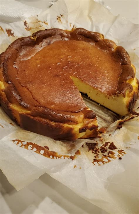 Homemade Basque Burnt Cheesecake Food