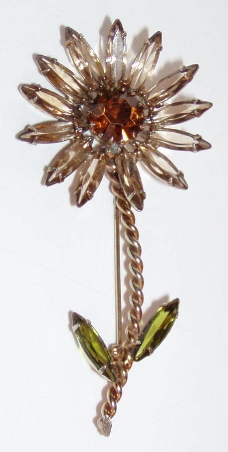 Vintage Fancy Flower Brooch Topaz Colors From Phalan On Ruby Lane