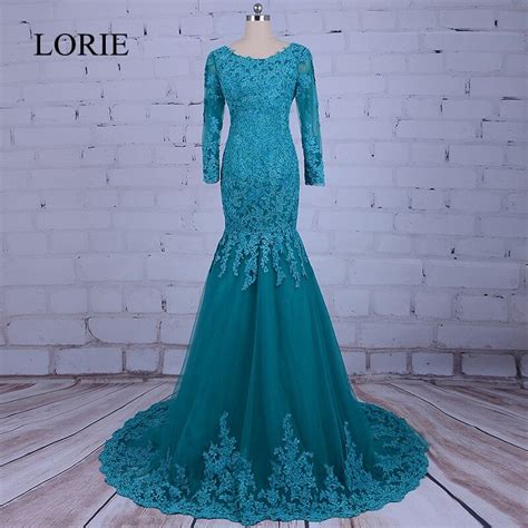 Arabic Women Mermaid Evening Dresses 2018 Lorie Long Sleeve Prom Dress Robe De Soiree Plus Size