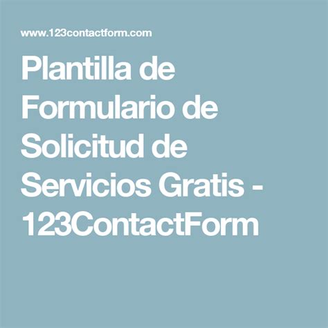 Plantilla De Formulario De Solicitud De Servicios Gratis