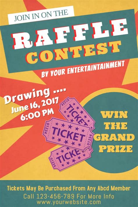 Raffle Flyer Poster Social Media Post Template