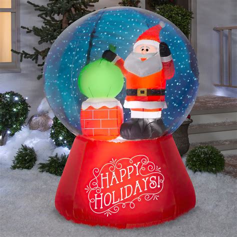 Gemmy Industries Airblown Inflatable Santa Snow Globe With Projection