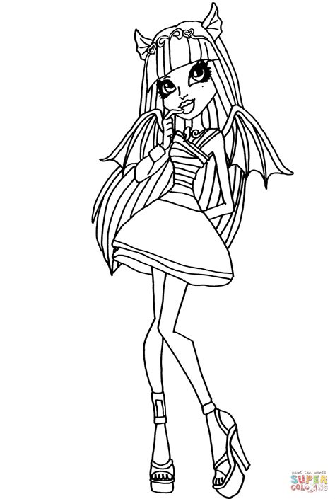 Monster High Rochelle kleurplaat Gratis Kleurplaten printen