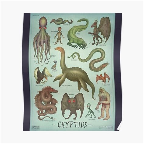 Red Cryptids Cryptozoology Species Poster For Sale By Georgbergman