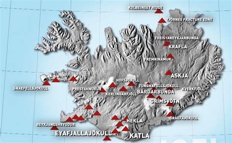 Icelandic Volcanoes Map