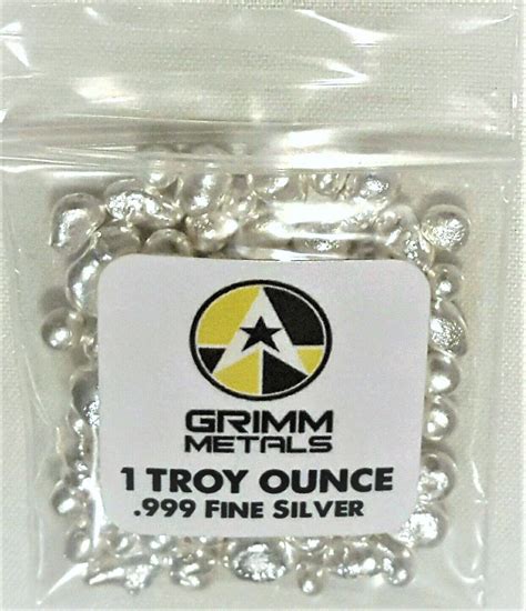 1 Troy Ounce 999 Fine Silver Shot Casting Grain Grimm Metals