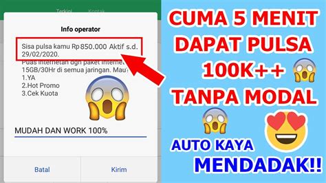 Ia mengatakan bisa dapat pulsa gratis tiap bulan menjadikan saya tergiur dan mengikuti jejaknya, dan. Cara Hack Pulsa untuk Mendapatkan Pulsa Gratis dengan Mudah