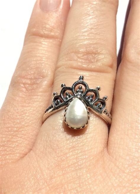 Pearl Ring 925 Silver India Rings From India Intricate Etsy