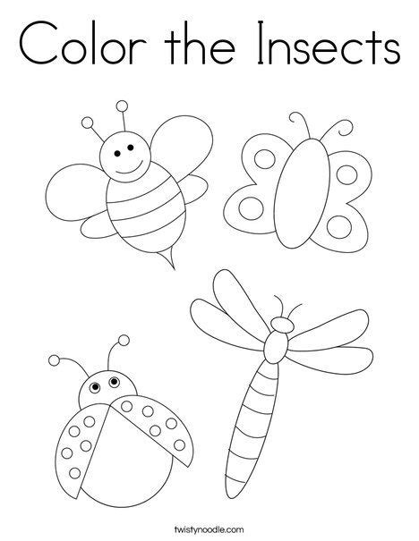 Color The Insects Coloring Page Twisty Noodle Insect Coloring Pages