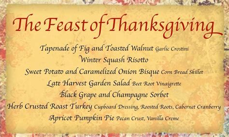 10 best thanksgiving menus to try this year. Sample Menus - Irish Hollow | Bed & Breakfast Country Inn ...
