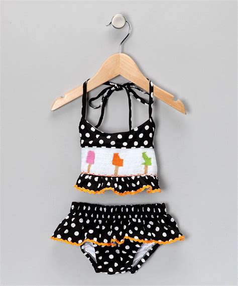 Black Polka Dot Popsicle Bikini Infant Toddler And Girls Baby Bikini