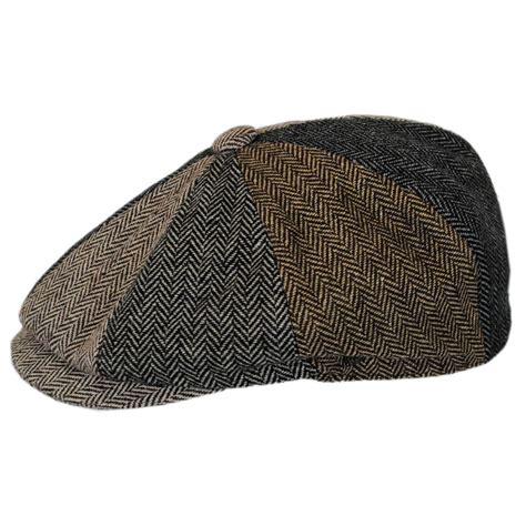 Jaxon Hats Herringbone Patchwork Wool Blend Newsboy Cap Newsboy Caps