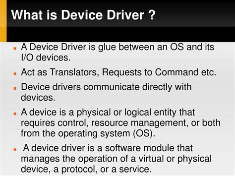 Ppt Device Drivers Powerpoint Presentation Free Download Id5659159