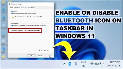 How To Add Or Remove Bluetooth Icon In Windows 11 Taskbar Youtube