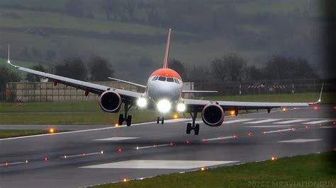 4k Planes Landing In Strong Winds At Bristol Airport 24th October
