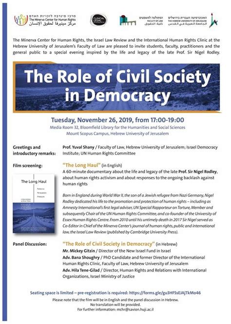 The Role Of Civil Society In Democracy The Faculty Of Law