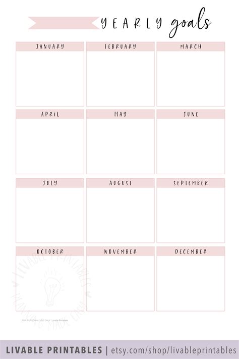 2020 Yearly Goal Planner Printable Pdf In 2021 Goal Planner