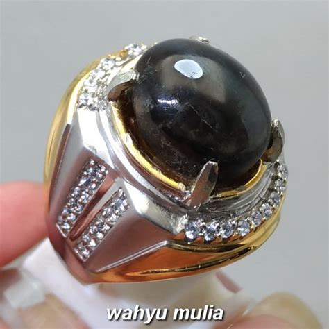  Cincin Batu Mata Kucing hitam Scapolite cat eye Asli (Kode ...