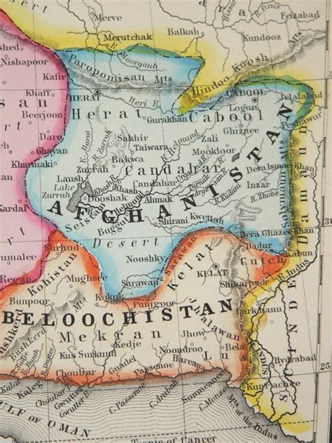 The capital and largest city of afghanistan is kabul and it covers an area of 251,827 sq miles. Antique Middle East Map Vintage Persian Gulf Afghanistan Iran | Etsy | Middle east map, Vintage ...