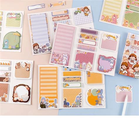 Kawaii Sticky Notes Book 8 Styles 160 Notes Per Book Etsy Uk