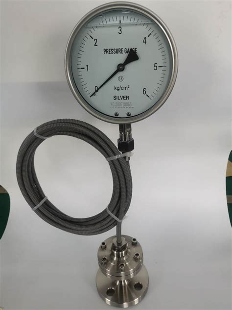 Oil Filled Diaphragm Seal Pressure Gauge With Capillary Silver