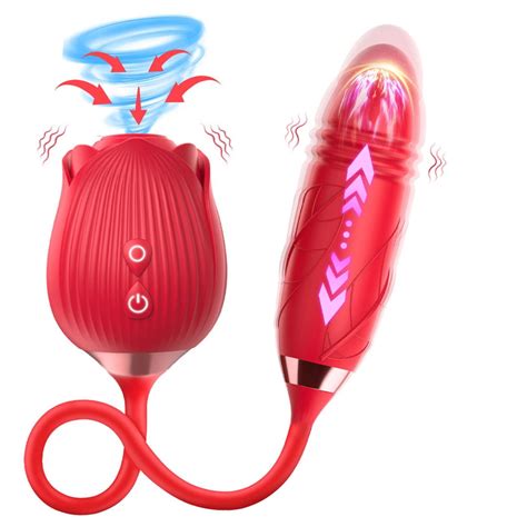 Rose Toy Vibrator SENSIVO In Rose Sex Stimulator For Women With Thrusting Vibrating