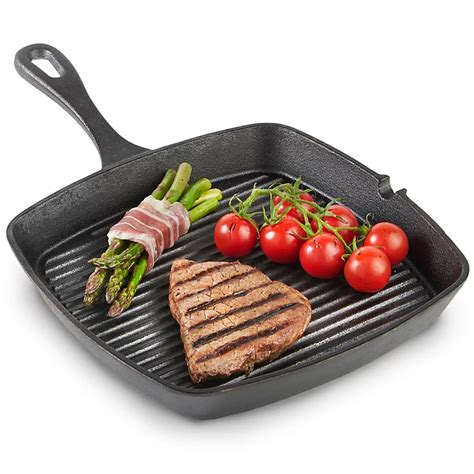 Vonshef Cast Iron Griddle Pan Non Stick Pre Seasoned Grill Pan With