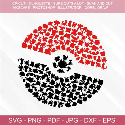 Pokemon Pokeball Svg Vector Cut File For Cricut Silhouette Etsy Canada