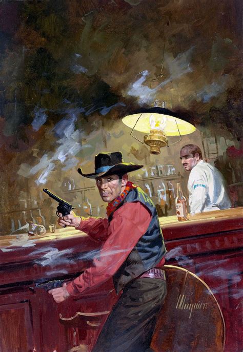 Shootout At The Bar Paperback Cover By Robert Maguire Western
