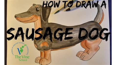 How To Draw A Sausage Dog Youtube