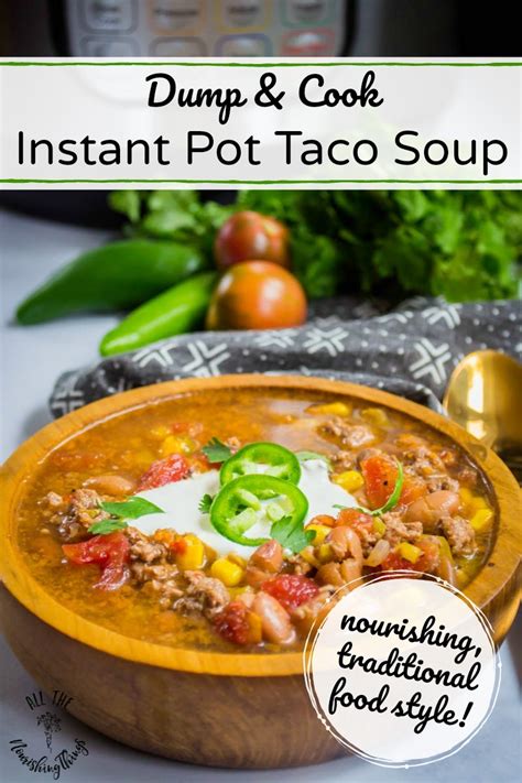 Set instant pot pressure to 5 minutes. Dump & Cook Instant Pot Taco Soup (traditional food style!)