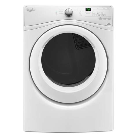 Whirlpool 74 Cu Ft Electric Dryer In White Wed75hefw The Home Depot
