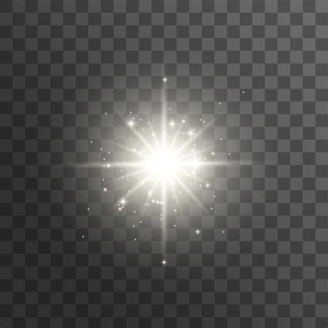 Efecto de luz brillante estrella estalló con destellos lucero