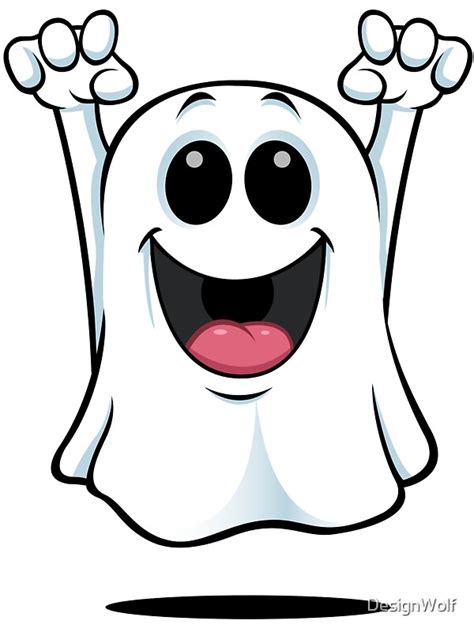 Cartoon Ghost Happy Stickers By Designwolf Redbubble