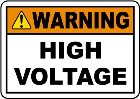 Warning High Voltage Label Save 10 Instantly